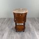 Half-moon side table in mahogany and marble, Louis XVI style, 19th century.