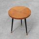 Mid‑Century Tripod Side Table with Black Tapered Legs and Brass Feet, Italy