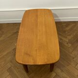 Solid oak coffee table, French work, 1960s