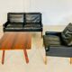 Vintage retro Danish mid-century G. Thams 2 person sofa & chair set