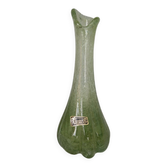 Vintage mouth-blown bubbled glass vase