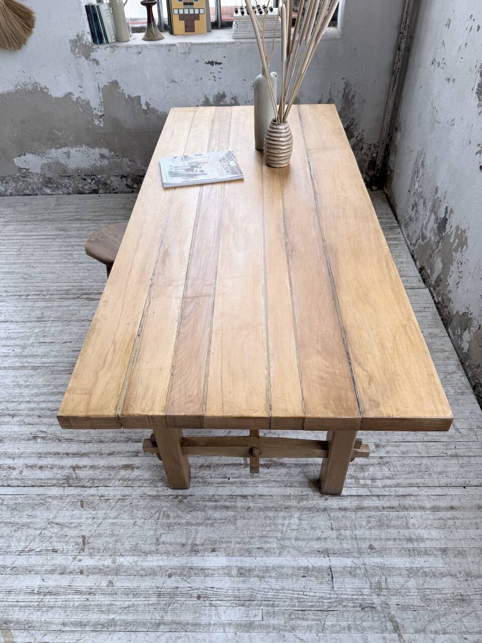 Table mobilier montagne 1950 hêtre massif