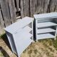 Pair Old Furniture Library 3 Vintage Grey Wood Shelves
