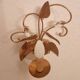 Shabby Wandlampe vergoldet Blattgold Kristallelemente Hollywood Regency 70s