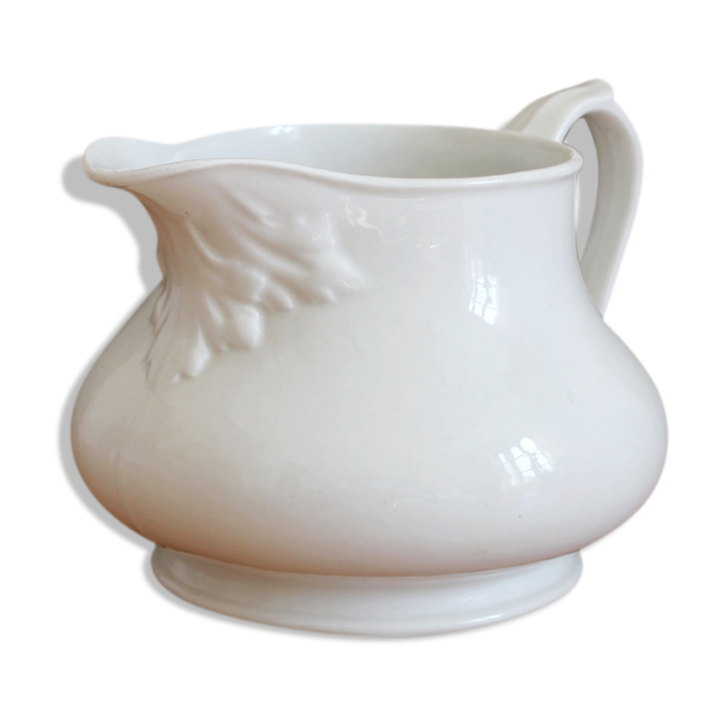 Antique 19th-century white porcelain pitcher
