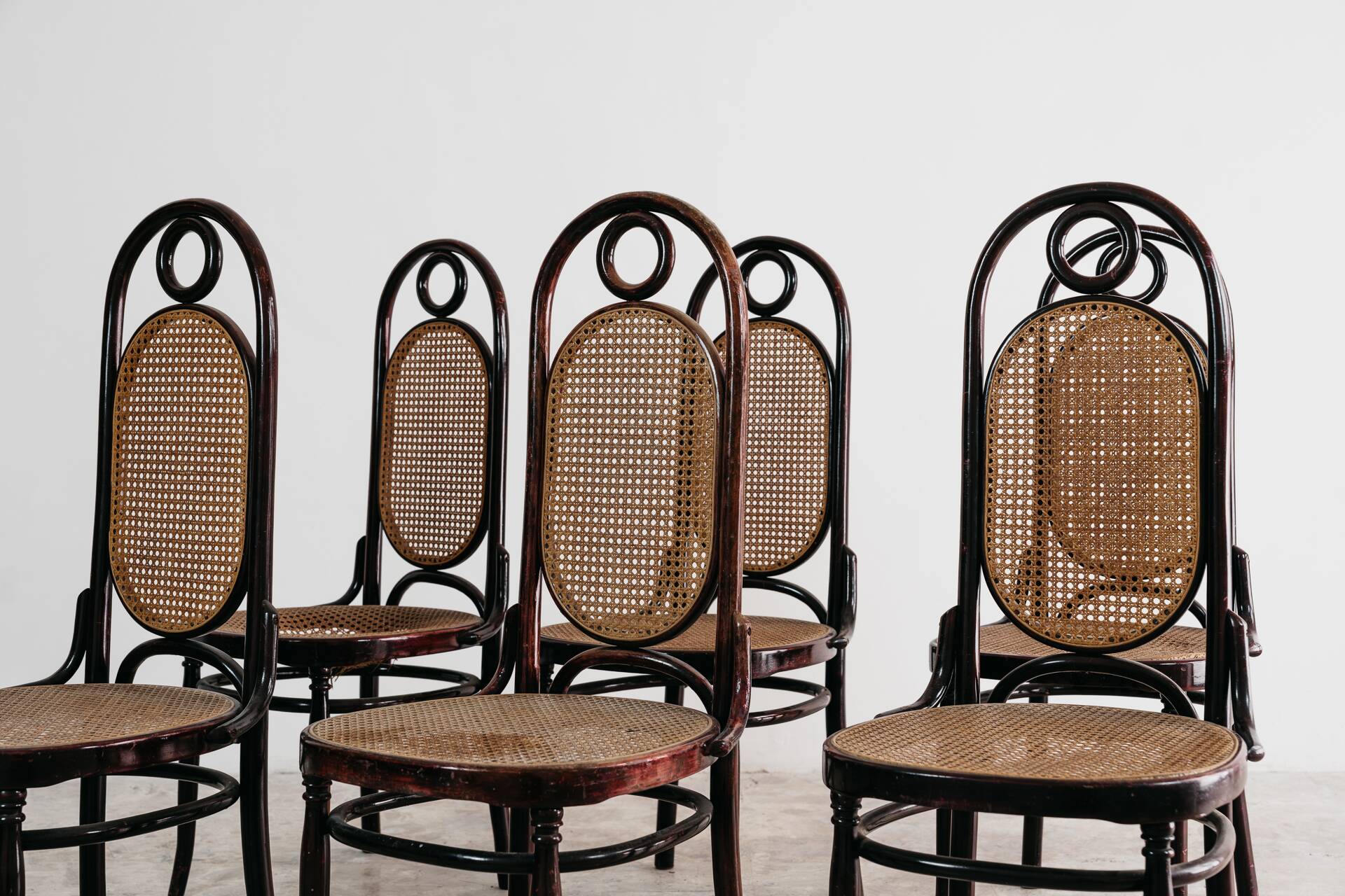 Dining set with 6 vintage chairs from the 1950s, Sautto & Liberale.