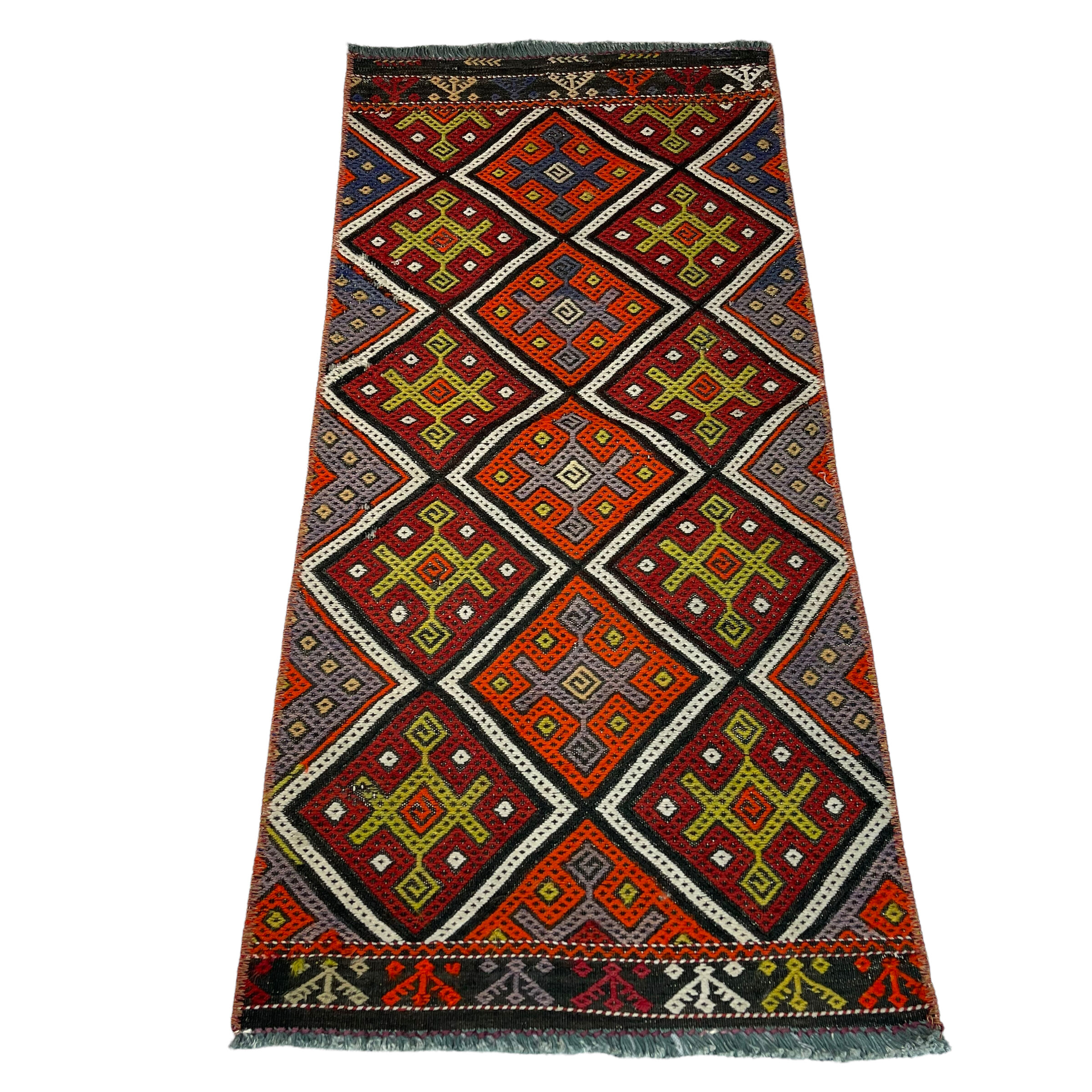 Vintage turkish kilim rug , 95 x 45 cm