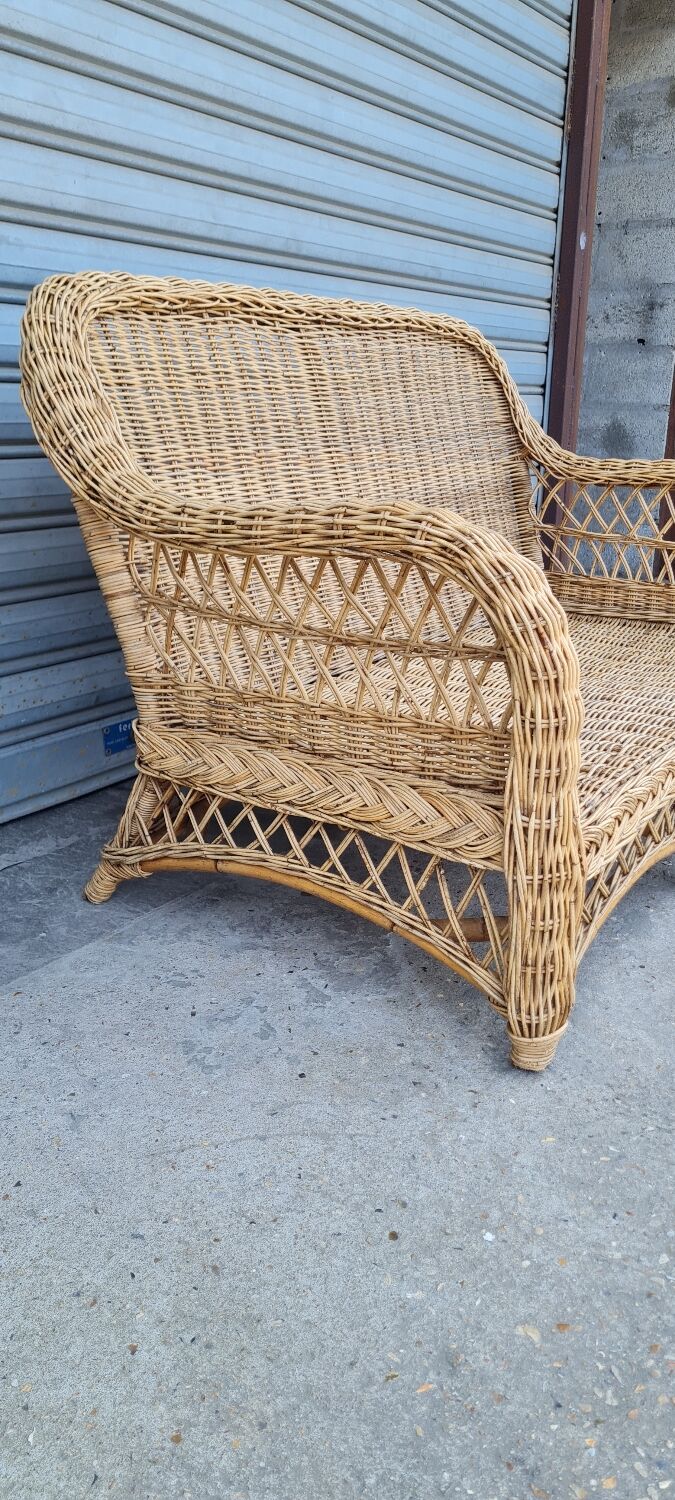 Rattan and wicker sofa 1960
