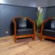 Dark blue club armchair (2x)