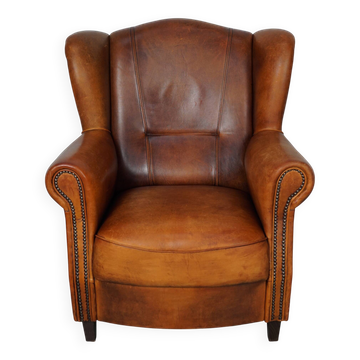 Vintage Dutch Cognac Colored Leather Club Chair