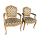 Pair of Louis XV-style convertible armchairs