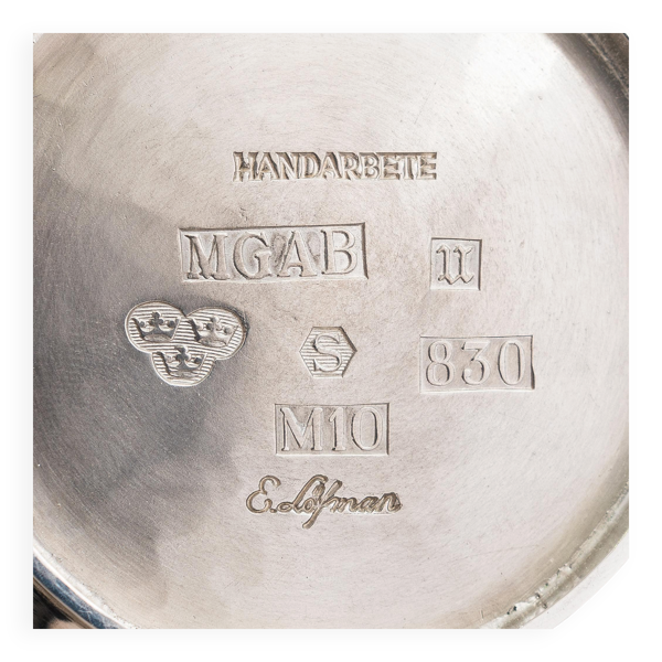 Eric Löfman Bol en argent sterling martelé à la main MGAB, Uppsala 1986 Estampillé