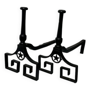 Paire de chenets en fonte