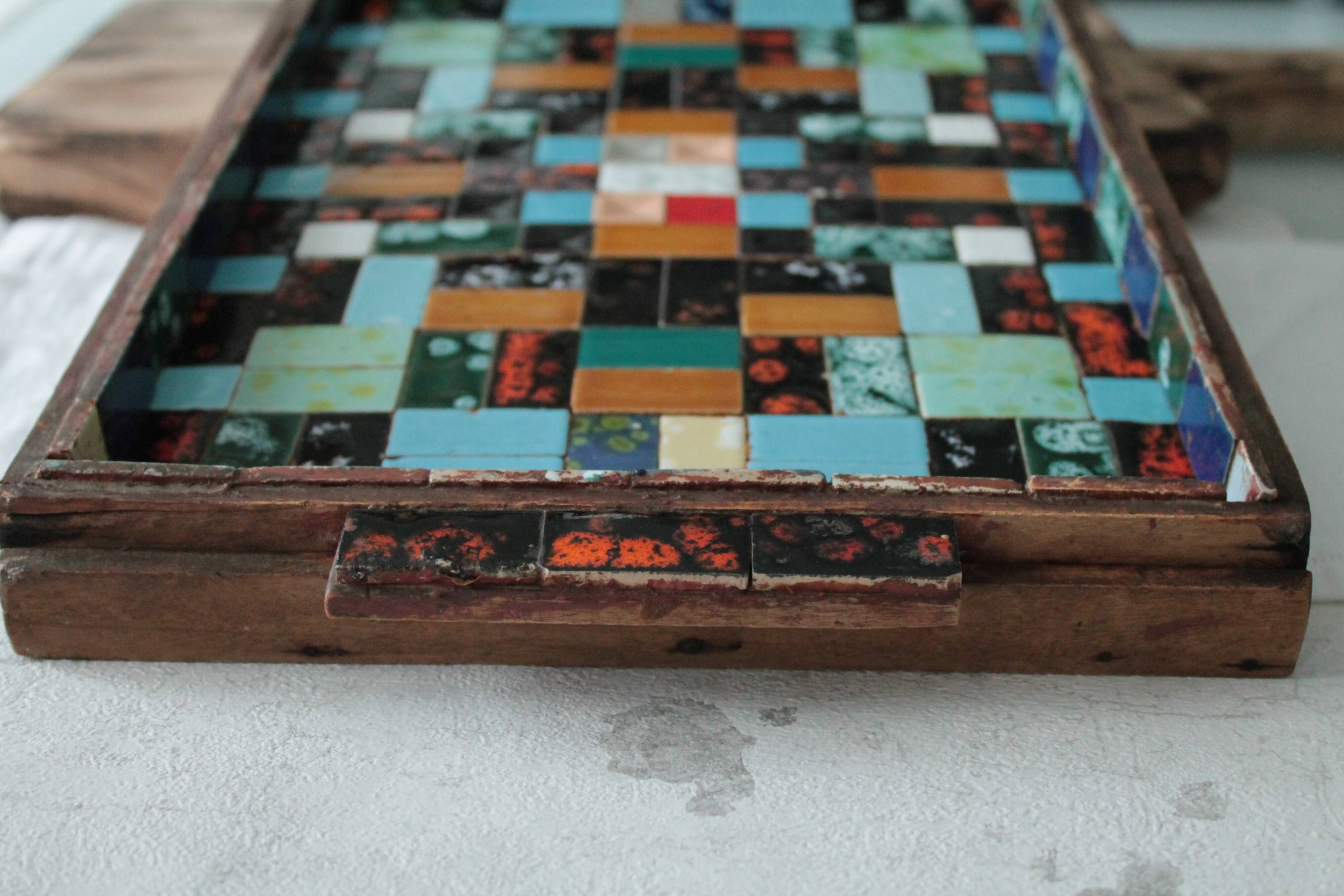 Tray vintage ceramic mosaic