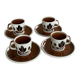 Set of 4 Boch La Louvière Kimono coffee cups with saucers – Service