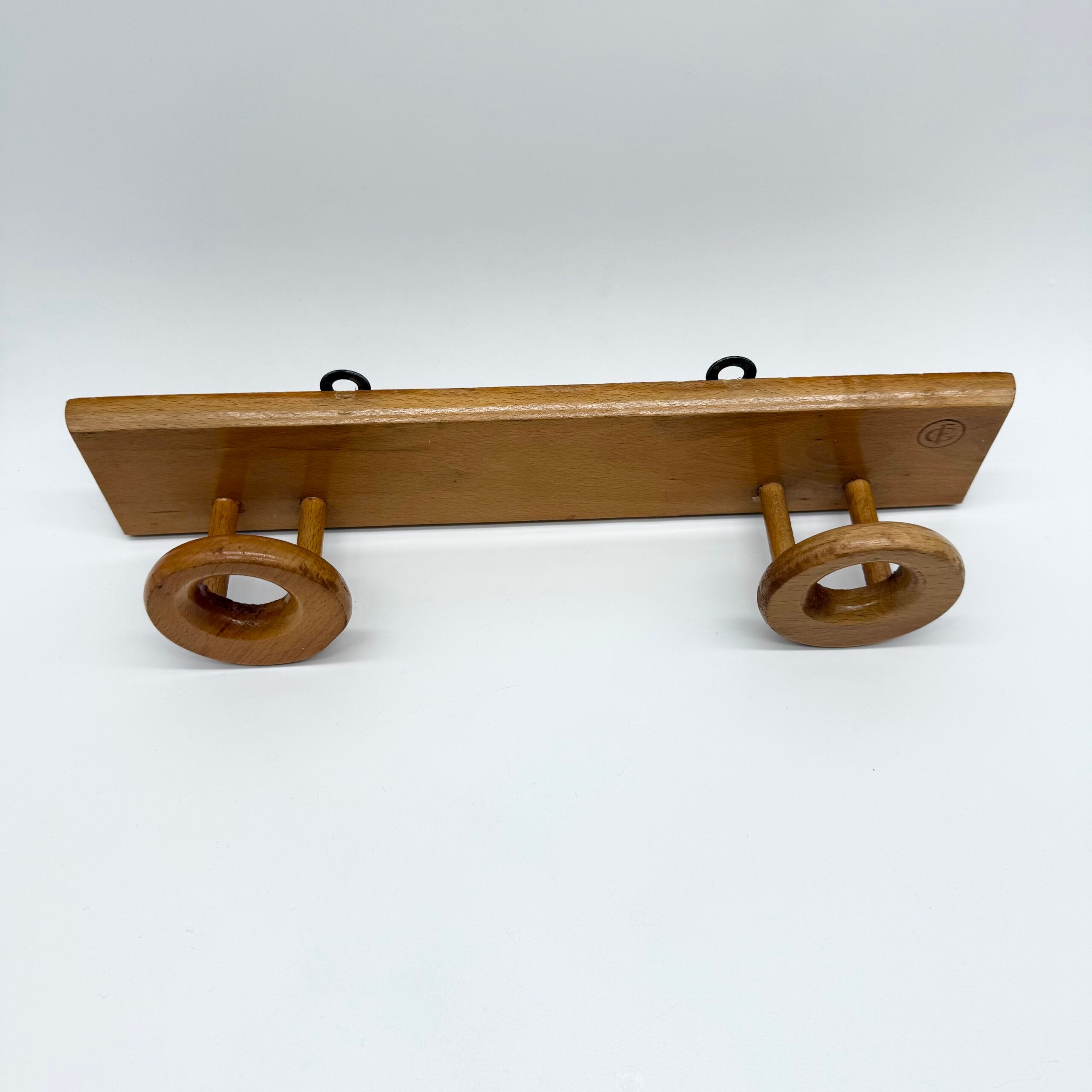 Scandinavian coat rack, light wood – 1960s