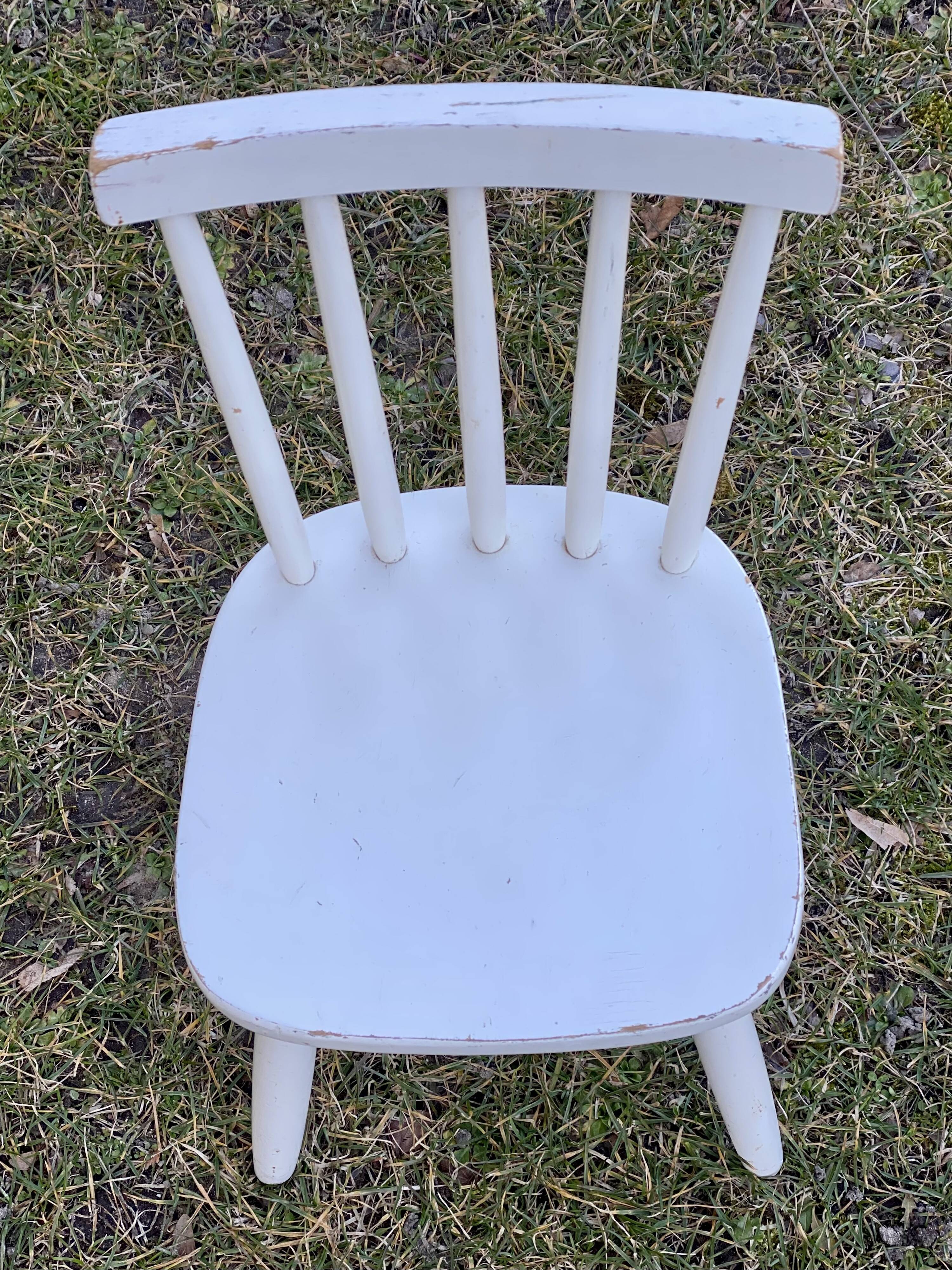 Vintage 1970s children's chair painted wood