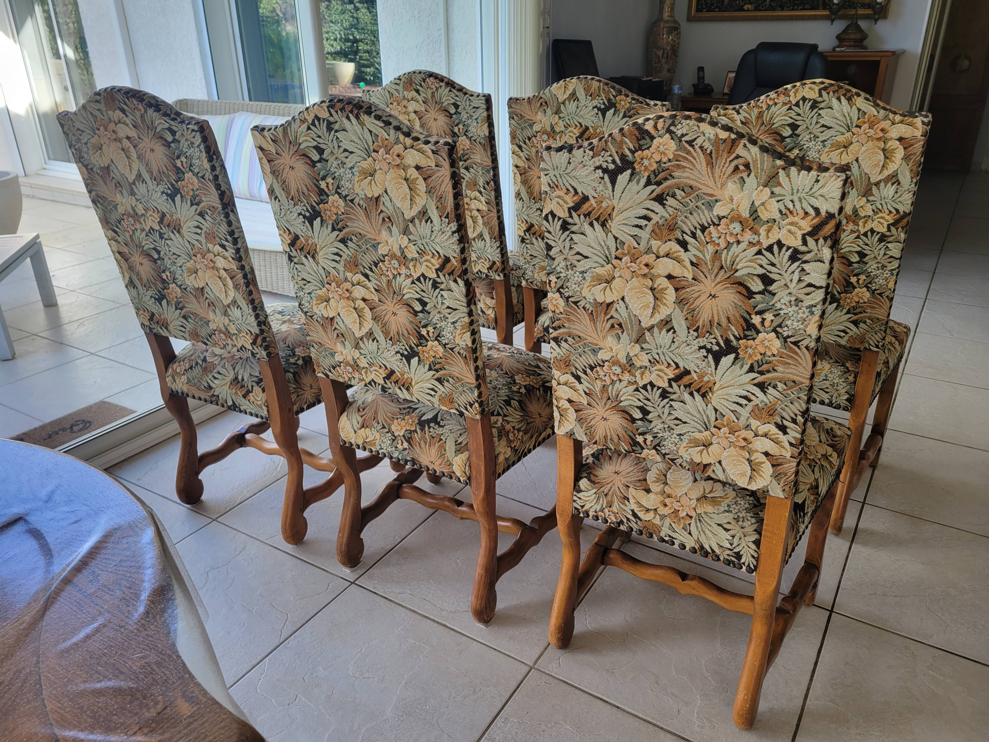 Louis XIII style sheep bone chairs