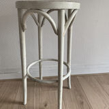 Set of 6 vintage bistro stools cannés white