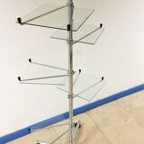 Vintage display shelf in glass and stainless steel