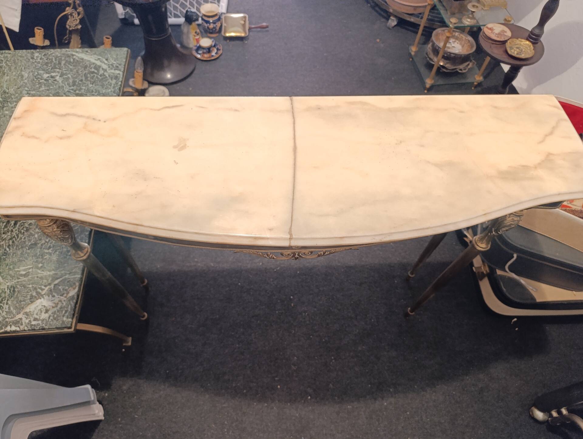 Mid-Century Console in Marble and Brass by Pier Luigi Colli – Italy,