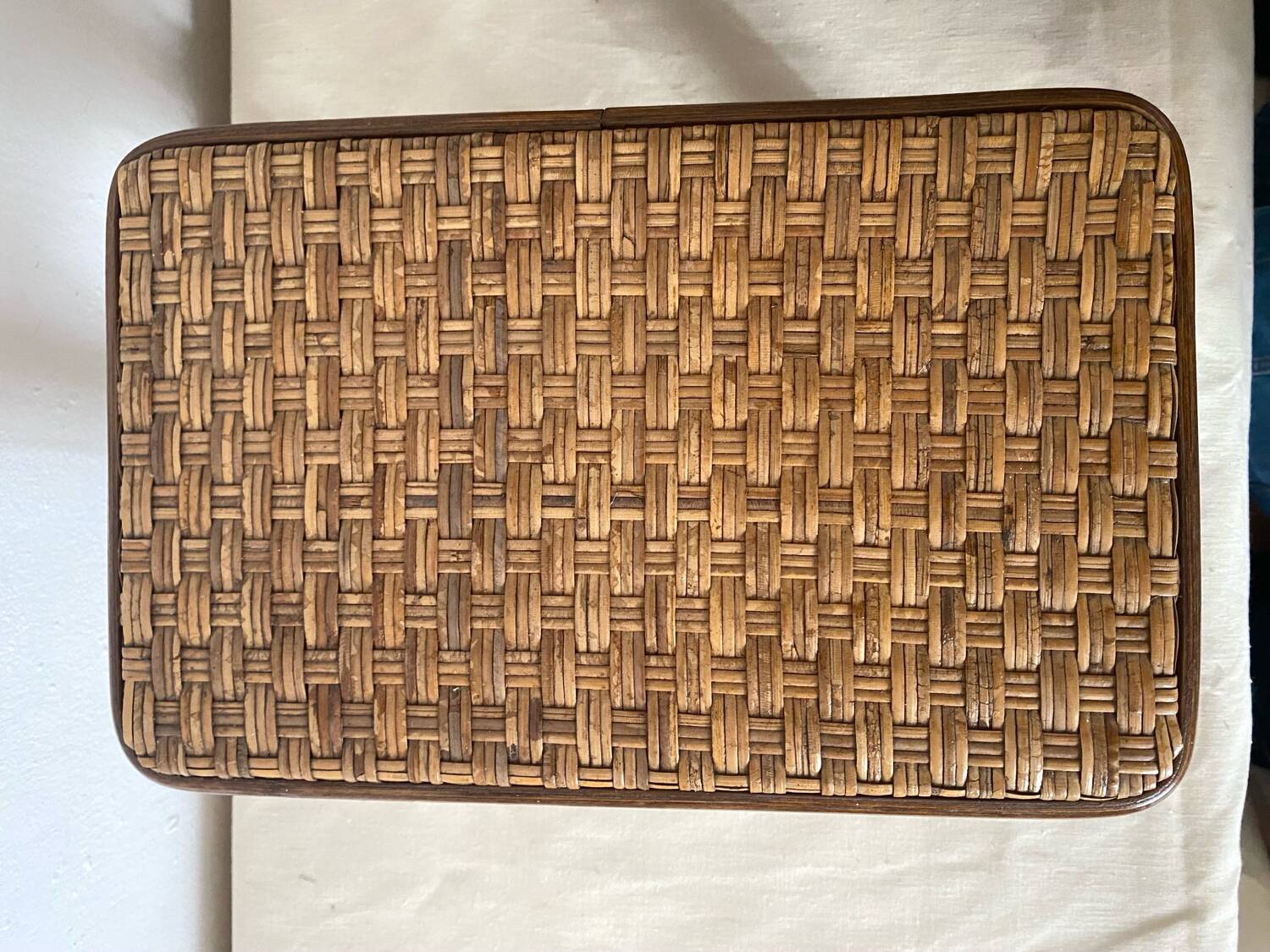 Vintage rattan low stools