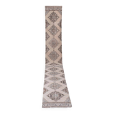 Vintage Turkish hallway rug 86x746 cm