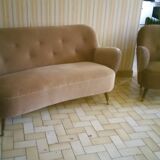 Organic design sofa sofa ARC Rein 50s-60s beige Bronze