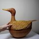 Large bamboo duck box, woven rattan, vintage Shanghai Handicrafts China