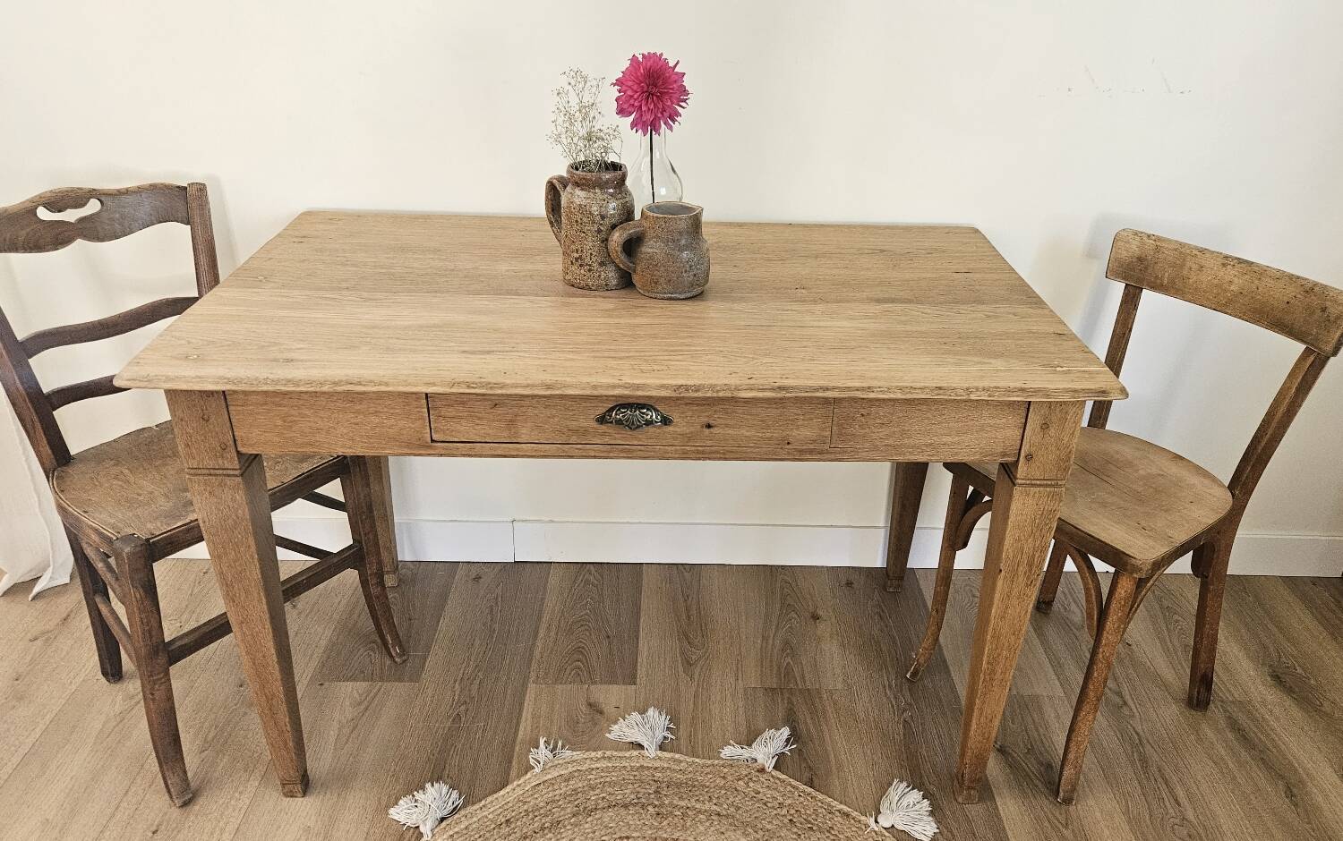 Solid wood farmhouse table