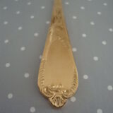 Golden metal cake forks