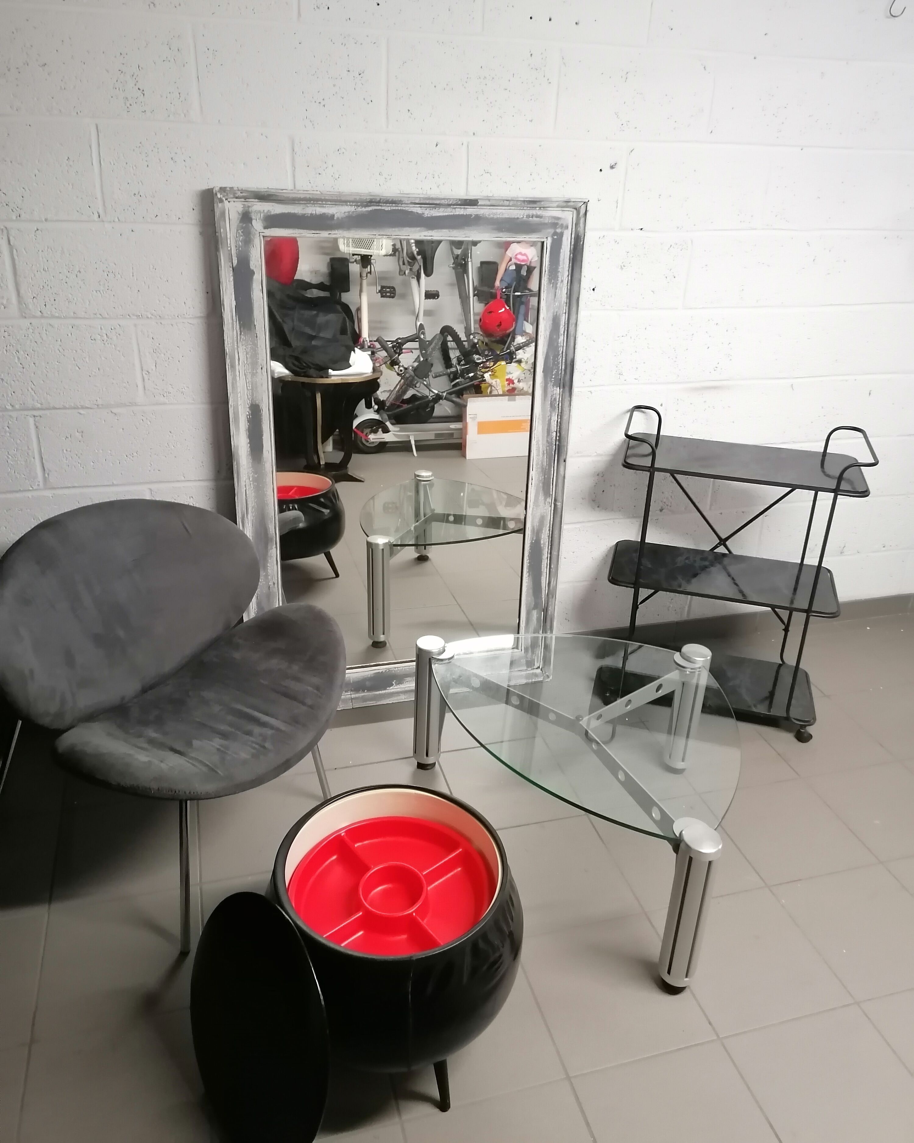 Mirror XXL old cerus effect 90x150cm