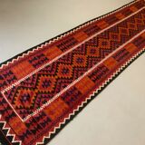 Afghan narrow Kilim Runner 384x94 cm, shabby chic, vintage decor kelim rug