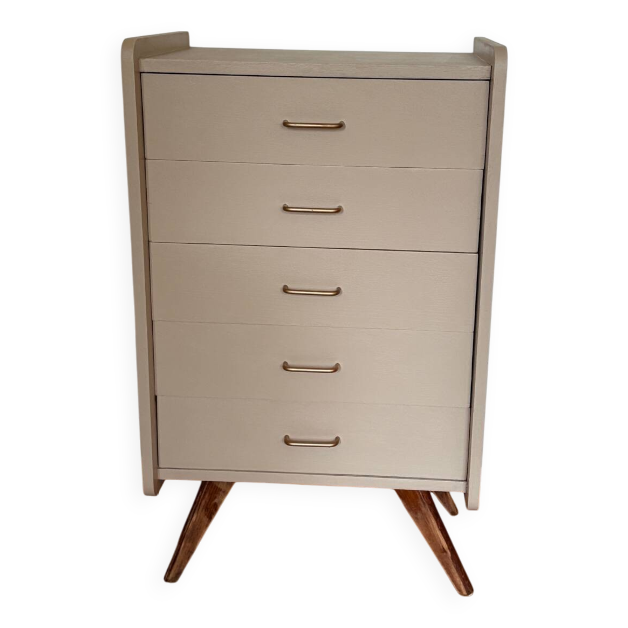 Mocha compass foot chest of drawers