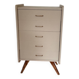 Mocha compass foot chest of drawers
