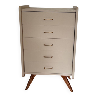 Mocha compass foot chest of drawers