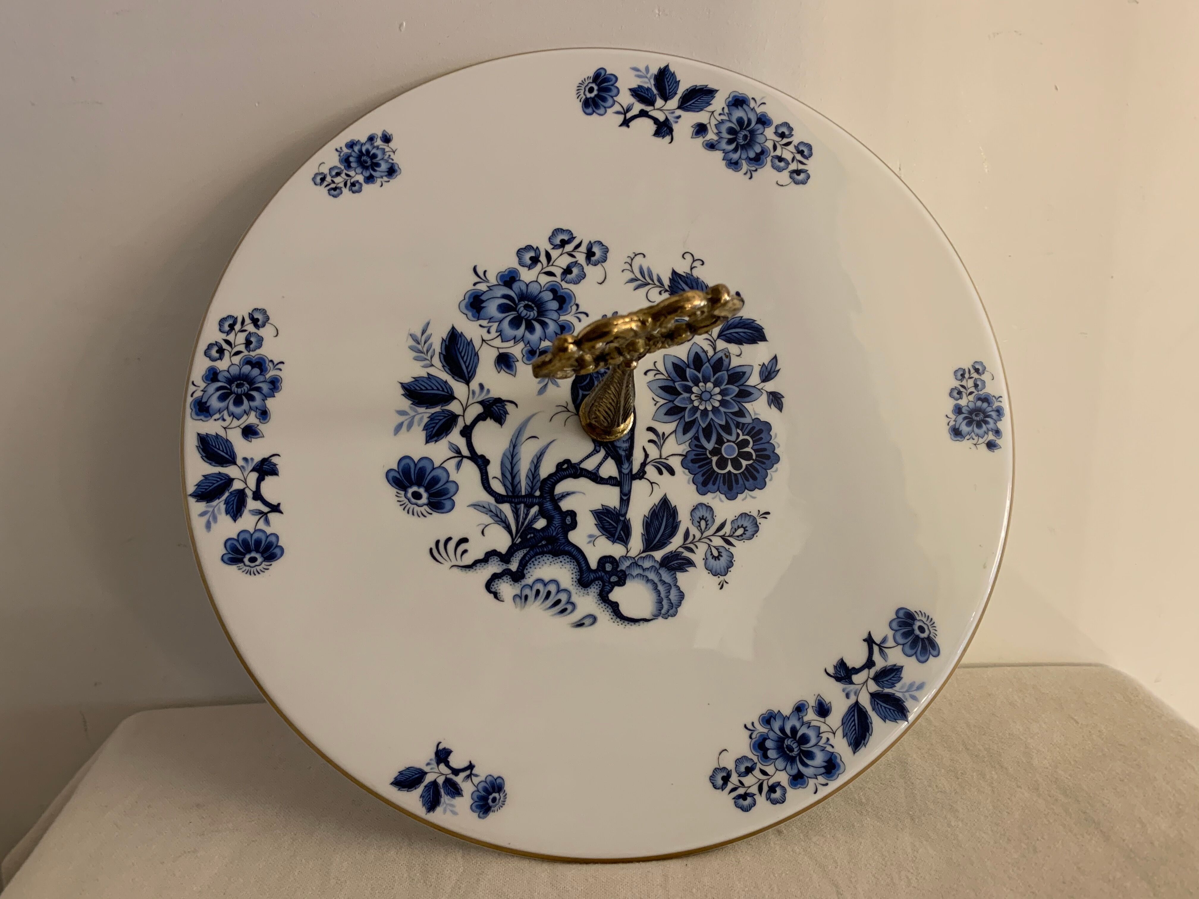 Limoges blue and white porcelain platter