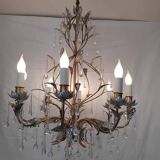 Holywood Regency 70's 8-light chandelier