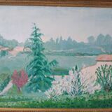 Landscape canvas signed p.Ferry