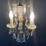 Gilt bronze chandelier with crystal pendants, early 20th century