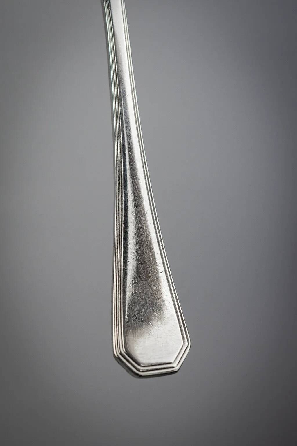 6 Christofle America espresso spoons in silver-plated metal, Luc Lanel