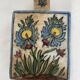 Persian bottle, antique vase with polychrome flower decoration, Kagjar style, antique ceramic