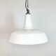 Industrial White Enamel Factory Pendant Lamp from Benjamin USA, 1960s