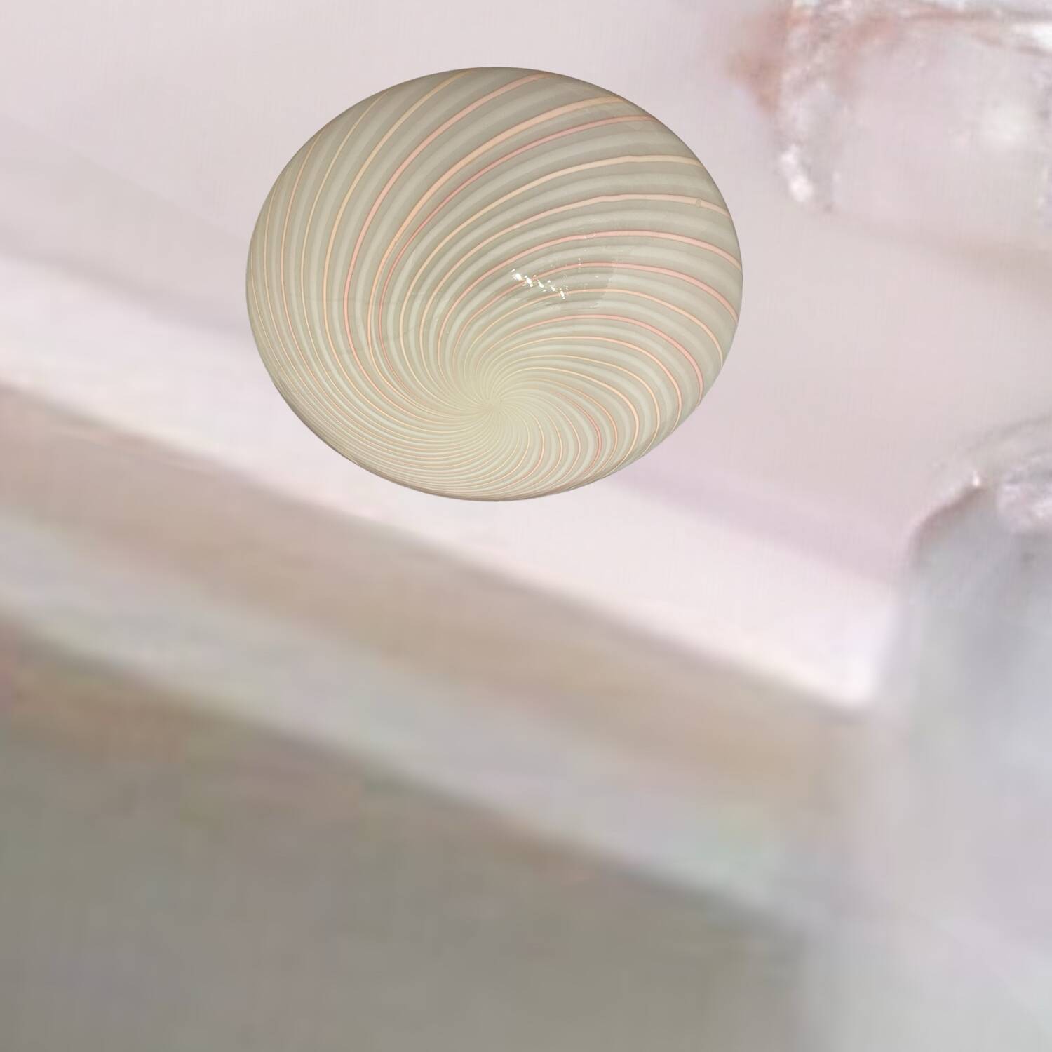 Pink Swirl Murano glass Flushmount by Venini