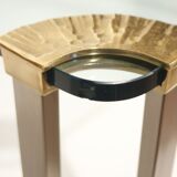 Table basse en bronze & verre trempé par Peter Ghyczy, 1970s
