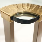 Table basse en bronze & verre trempé par Peter Ghyczy, 1970s