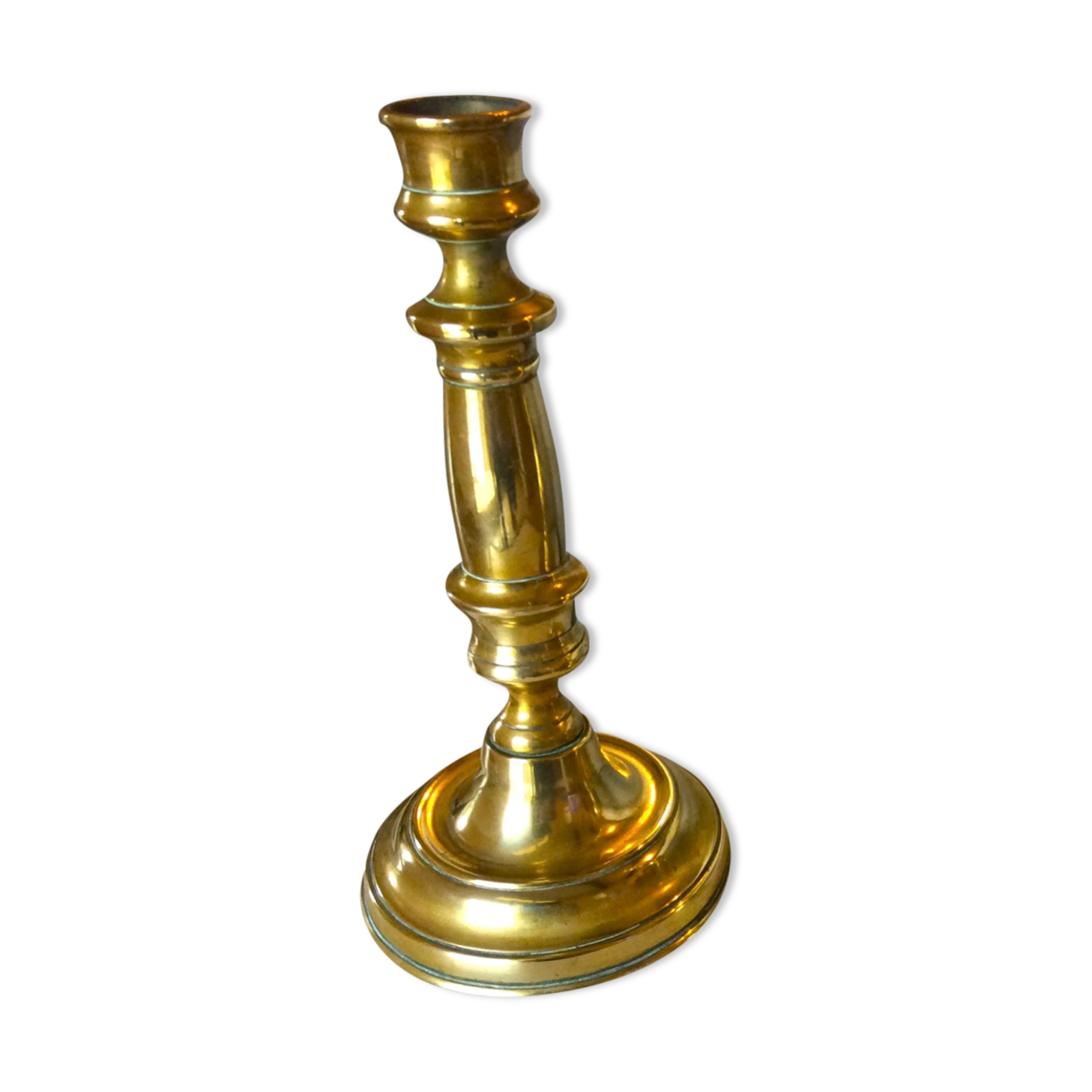 Solid brass candle holder