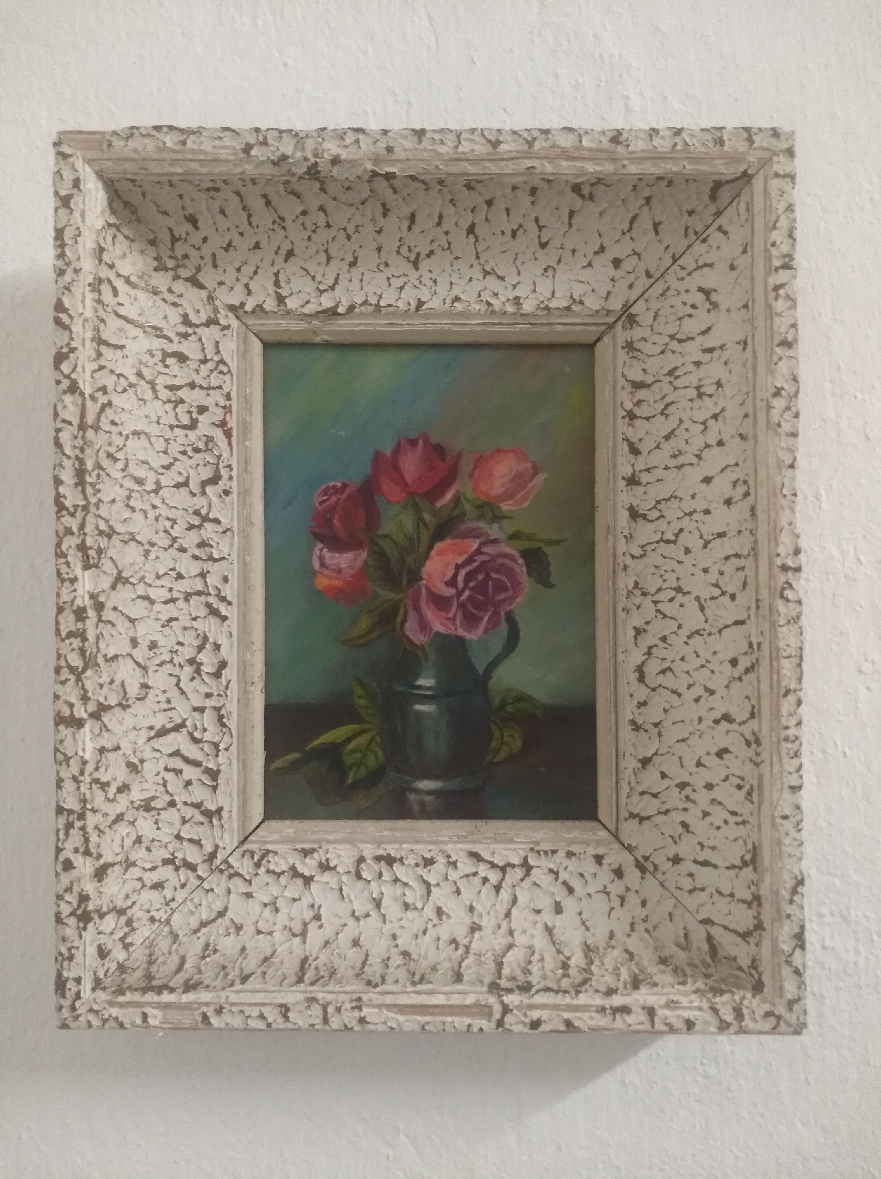 Painting painting in oil The bouquet of roses