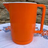 Orange plastic pitcher - vintage - made in france