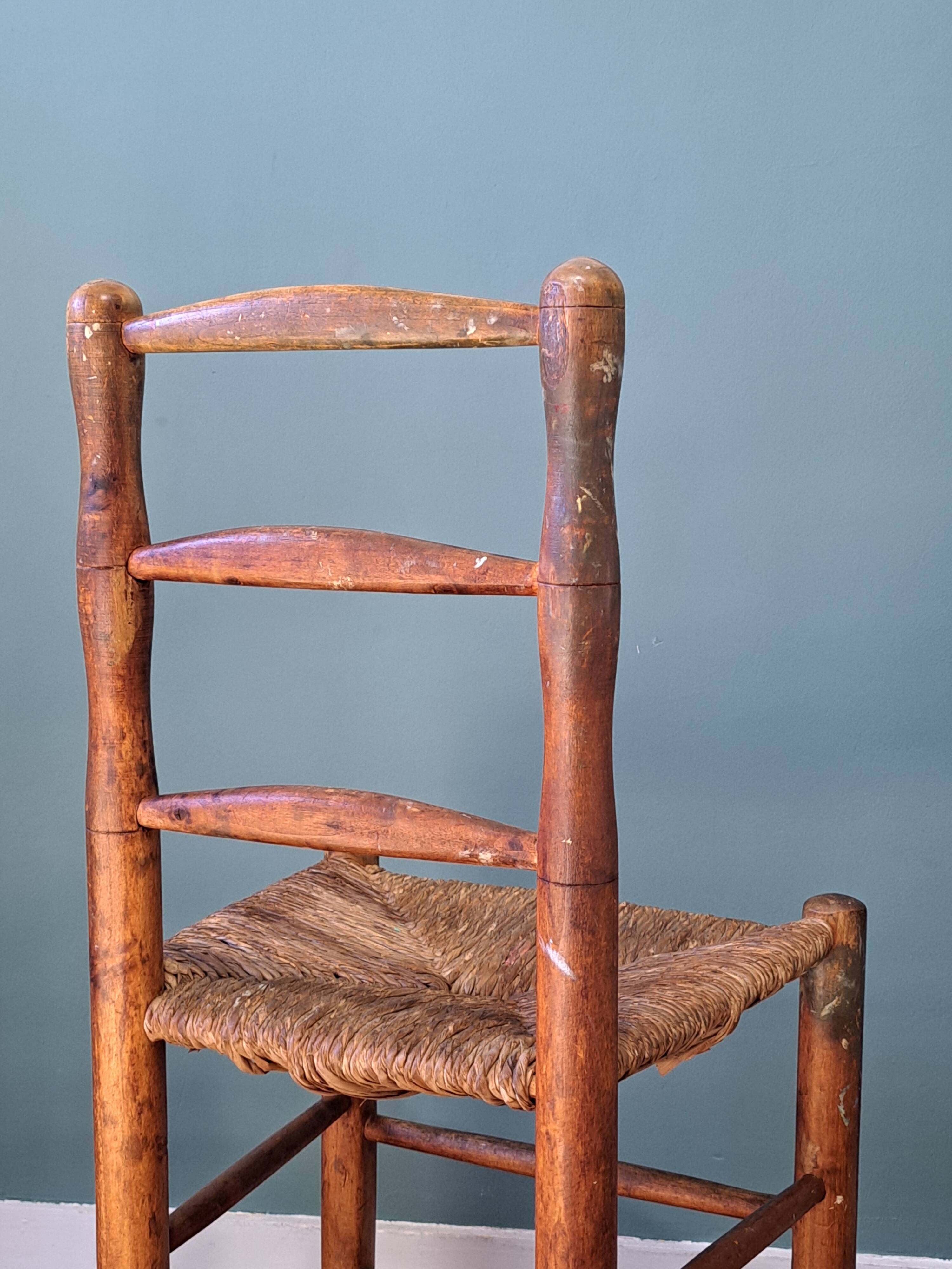 Pair of straw chairs